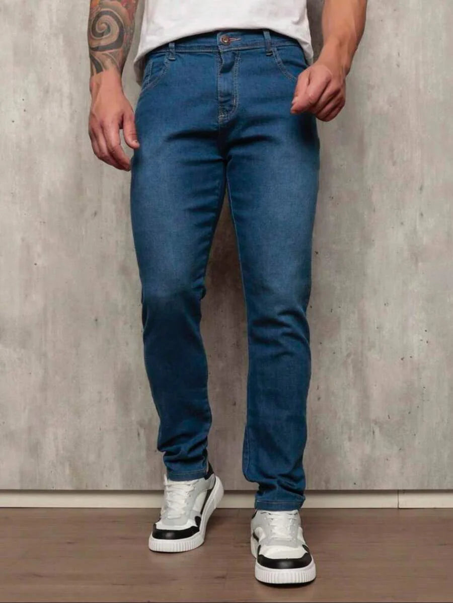 Calça Jeans Básica Masculina Elastano Premium