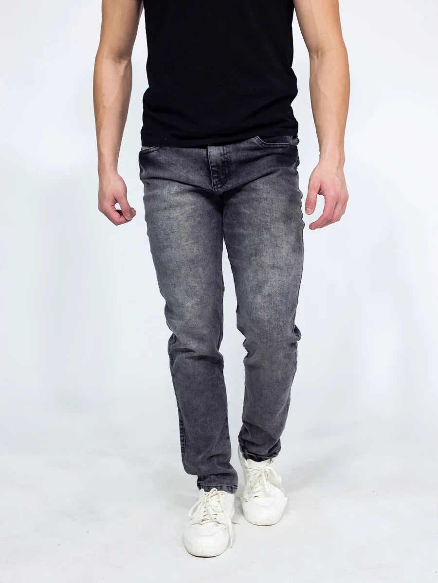 Calça Denim Masculina Preta Marmorizada Premium