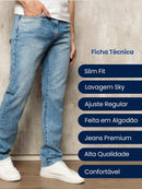 Calça Jeans Masculina Slim Fit Premium