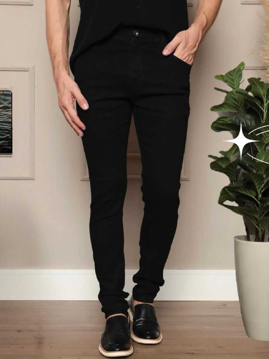 Calça Denim Masculina Com Elastano Skinny Premium