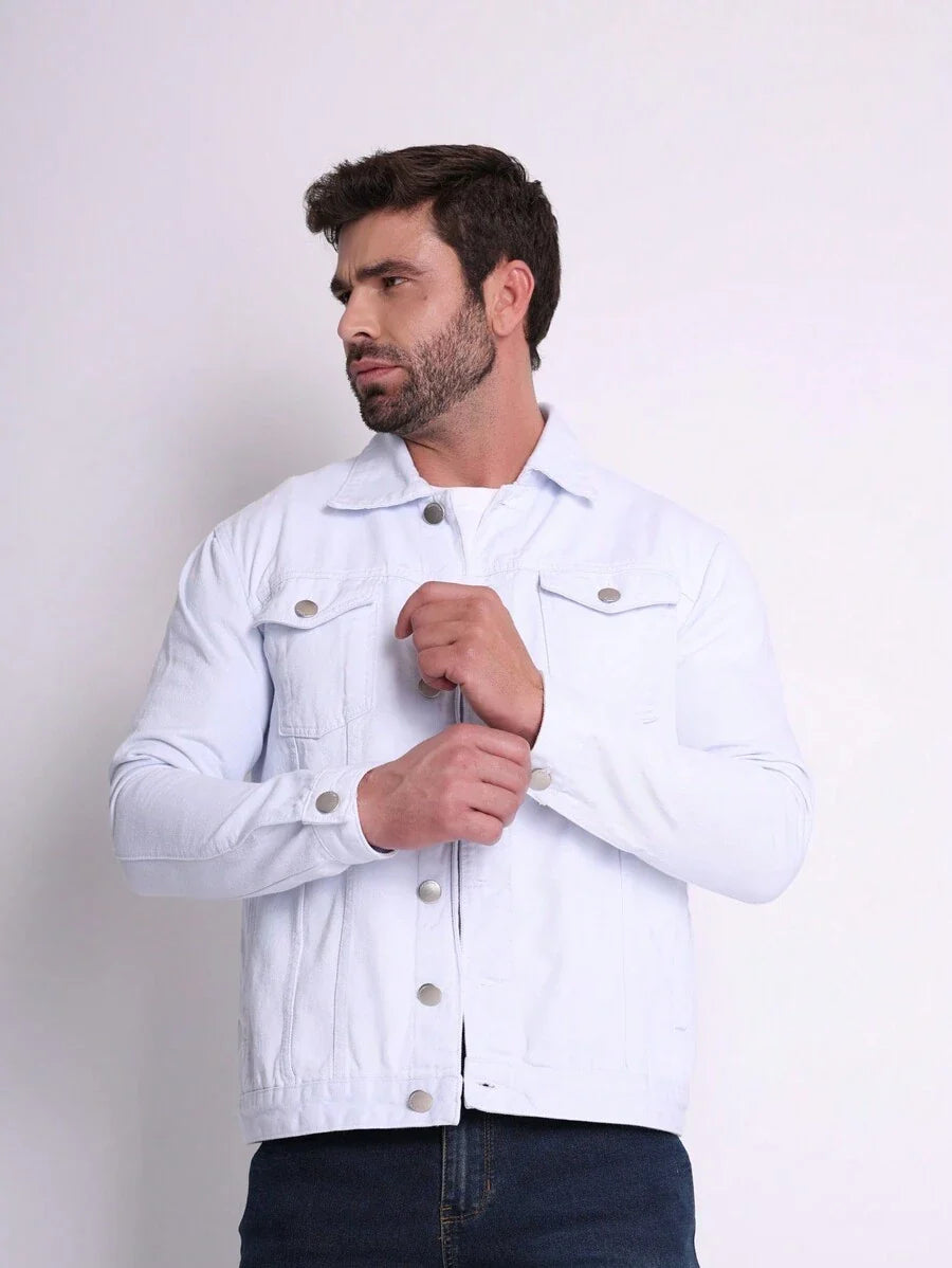 Jaqueta Masculina Denim Sarja Slim Premium
