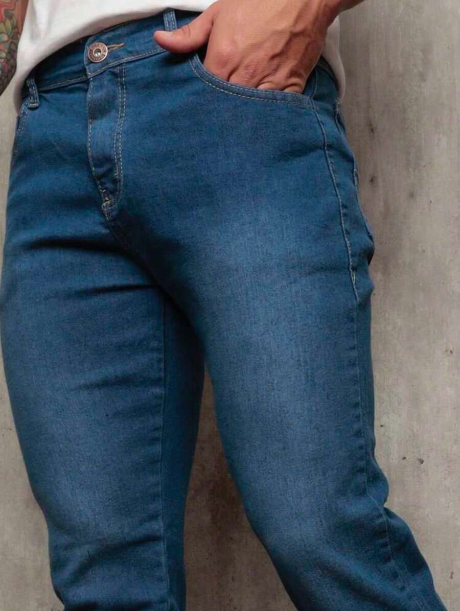 Calça Jeans Básica Masculina Elastano Premium