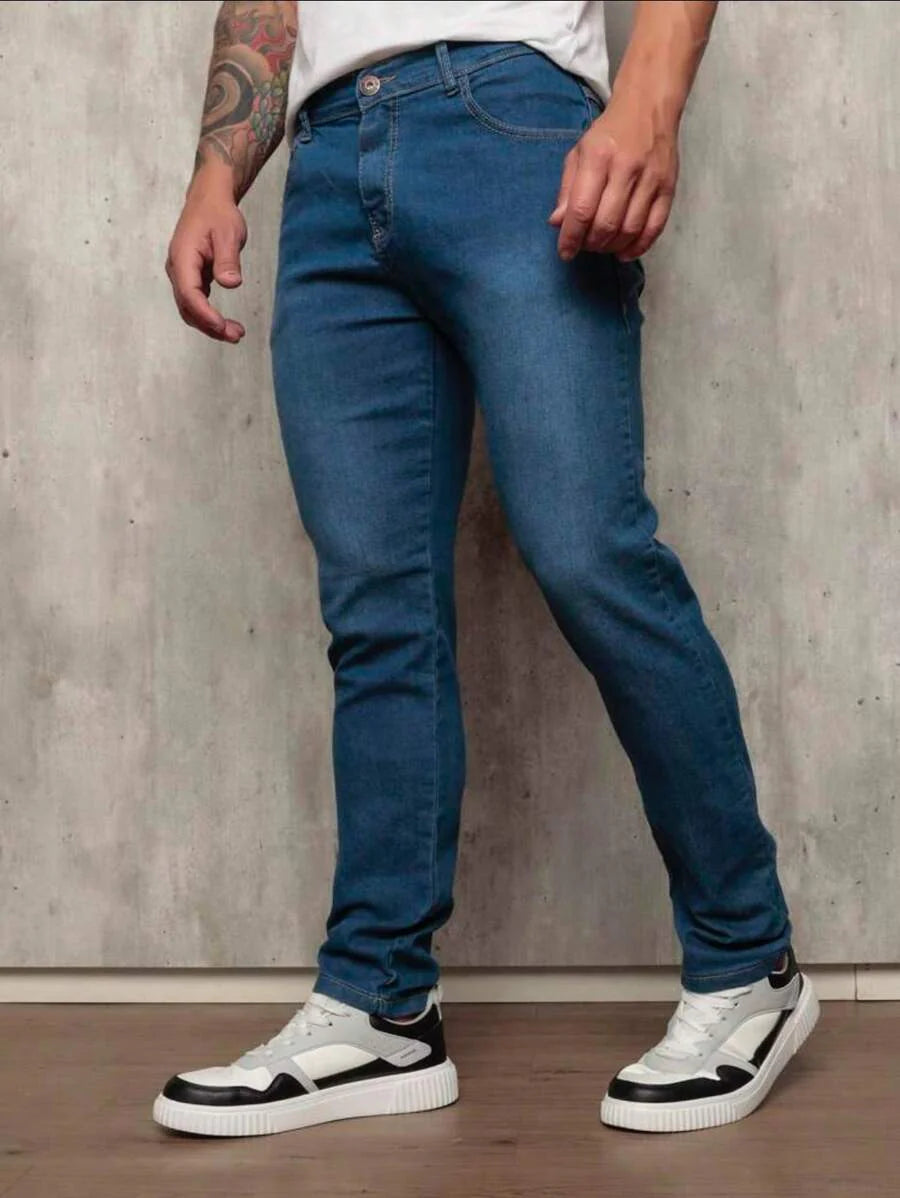 Calça Jeans Básica Masculina Elastano Premium