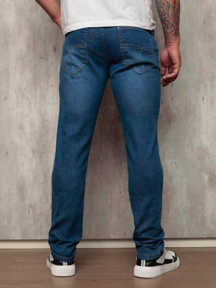 Calça Jeans Básica Masculina Elastano Premium