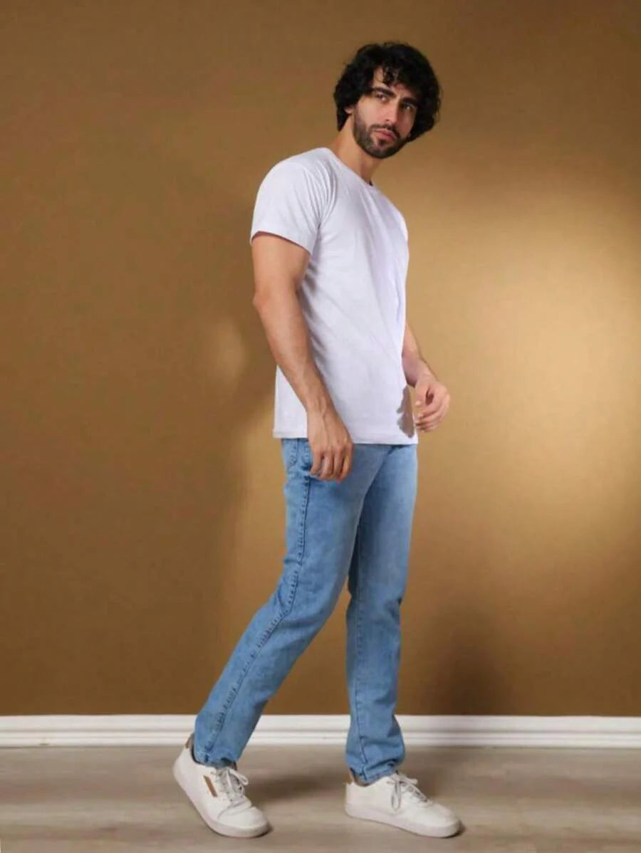 Calça Jeans Básica Masculina Elastano Premium