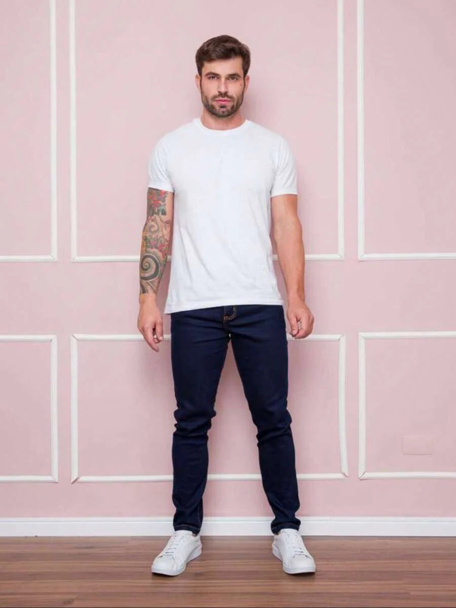 Calça Jeans Básica Masculina Elastano Premium