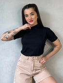 Blusa Gola Alta Básica Algodão