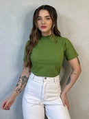 Blusa Gola Alta Básica Algodão