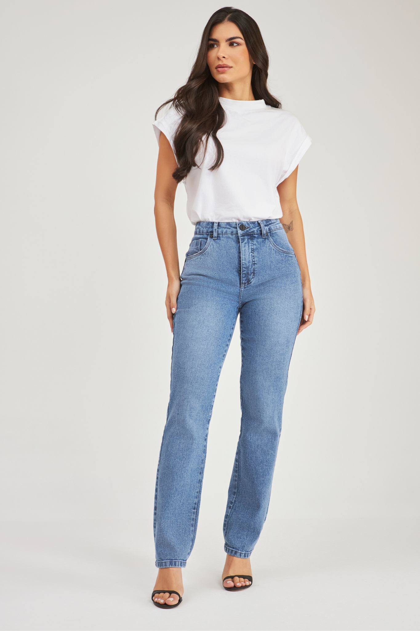 CALÇA FEMININA RETA NEW PUSH UP CHAPA BARRIGA PREMIUM