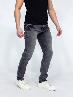 Calça Denim Masculina Preta Marmorizada Premium