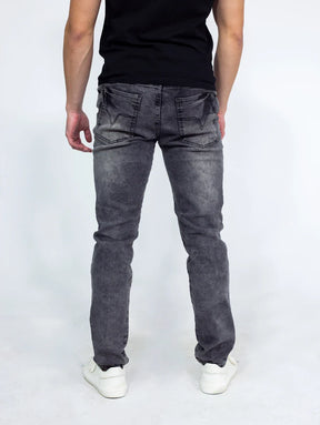 Calça Denim Masculina Preta Marmorizada Premium