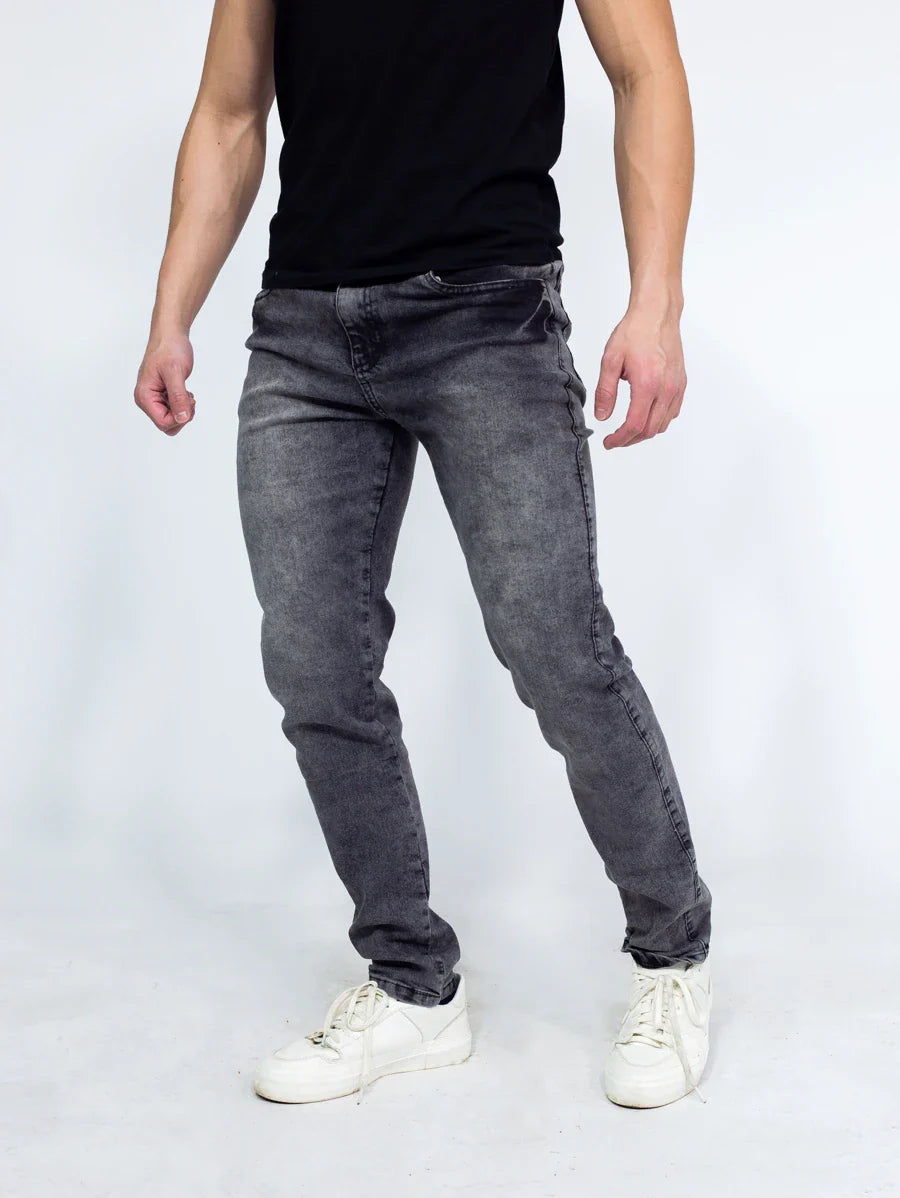 Calça Denim Masculina Preta Marmorizada Premium