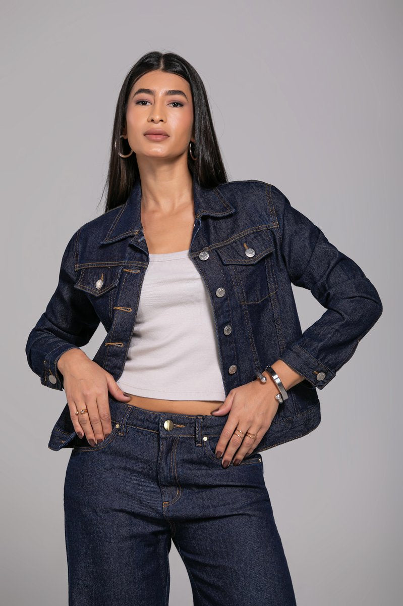 Jaqueta Jeans Feminina Básica Premium