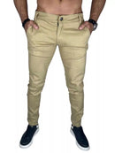 Calça de Sarja Brim Masculina com Lycra Elastano Slim Esporte Fino Social Premium