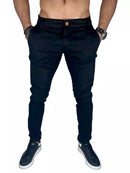 Calça de Sarja Brim Masculina com Lycra Elastano Slim Esporte Fino Social Premium