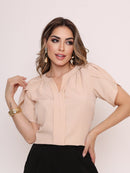 Blusa Manga Com Decote Em V