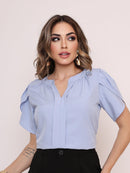 Blusa Manga Com Decote Em V