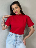 Blusa Gola Alta Básica Algodão