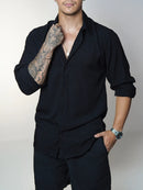 Camisa de Linho Manga Longa Viscolinho Old Money Elegante