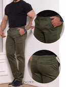 Calça Masculina Sport Fino Social Sarja Brim Com Elastano Ultra-Confortável