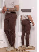 Calça Masculina Sport Fino Social Sarja Brim Com Elastano Ultra-Confortável
