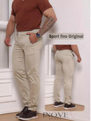 Calça Masculina Sport Fino Social Sarja Brim Com Elastano Ultra-Confortável