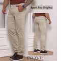 Calça Masculina Sport Fino Social Sarja Brim Com Elastano Ultra-Confortável