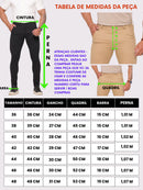 Calça Masculina Sport Fino Social Sarja Brim Com Elastano Ultra-Confortável