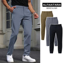 Calça Masculina Sport Fino Elastano Alfaiataria Social Slim Com Bolso Embutido