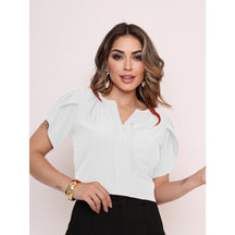Blusa Manga Com Decote Em V