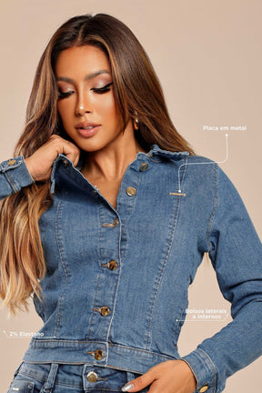 JAQUETA FEMININA JEANS CLARO PREMIUM