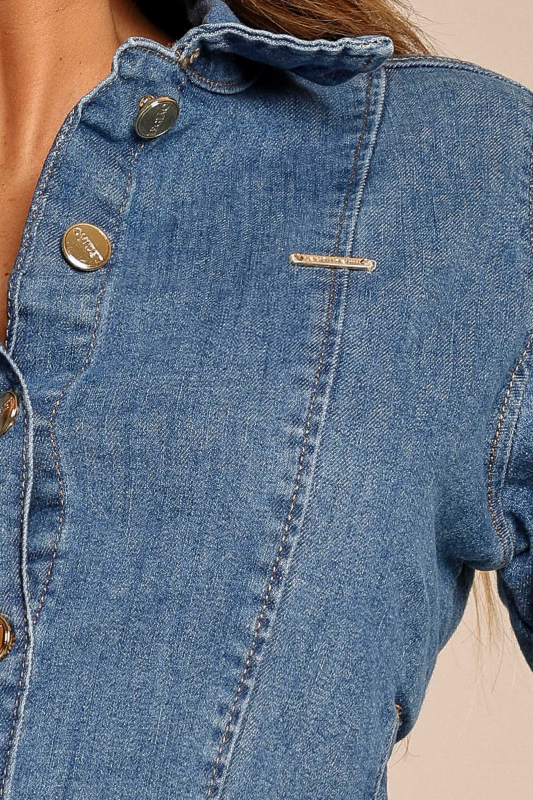 JAQUETA FEMININA JEANS CLARO PREMIUM