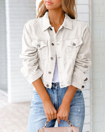 Jaqueta Jeans Feminina em Cores Vibrantes Premium