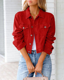 Jaqueta Jeans Feminina em Cores Vibrantes Premium