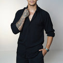 Camisa de Linho Manga Longa Viscolinho Old Money Elegante