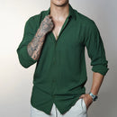 Camisa de Linho Manga Longa Viscolinho Old Money Elegante