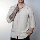 Camisa de Linho Manga Longa Viscolinho Old Money Elegante