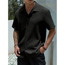 Camisa Casual Masculina Texturizada Com Botões Old Money Premium