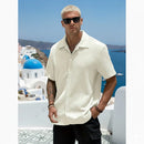 Camisa Casual Masculina Texturizada Com Botões Old Money Premium