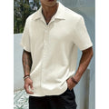 Camisa Casual Masculina Texturizada Com Botões Old Money Premium