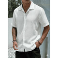 Camisa Casual Masculina Texturizada Com Botões Old Money Premium