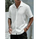 Camisa Casual Masculina Texturizada Com Botões Old Money Premium