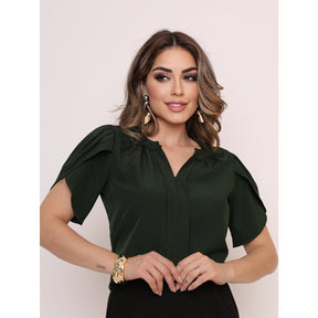 Blusa Manga Com Decote Em V